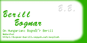 berill bognar business card